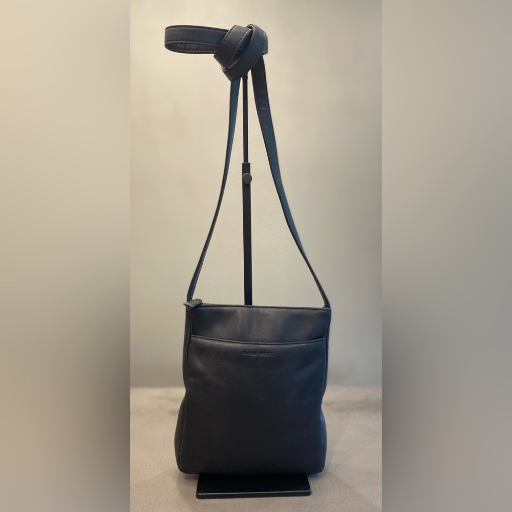 Cute Nine West Black Leather Festival Crossbody Bag